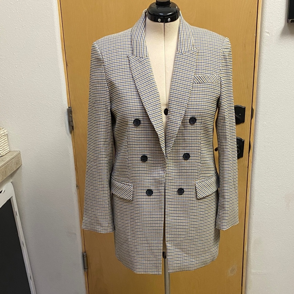 1. State Double-Breasted Checkered Blazer